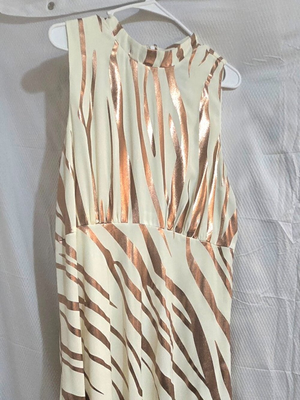 ASHRO Metallic Zebra Print Sleeveless Dress – Size 14